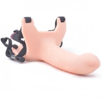 Hollow Strap On Dildo Silicone Flesh